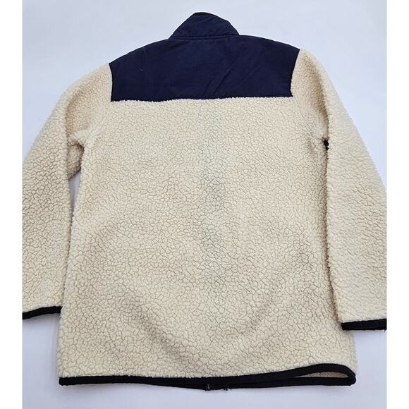 Old Navy Active Boy's Size 8 Cream and Navy Sherpa Zip-up Fleece Jacket - Picture 4 of 4